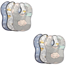 Conjunto de 6 Babadores Absorventes de Algodão para Bebê Menino, Babador Infantil para Recém-Nascido, Limpador de Saliva