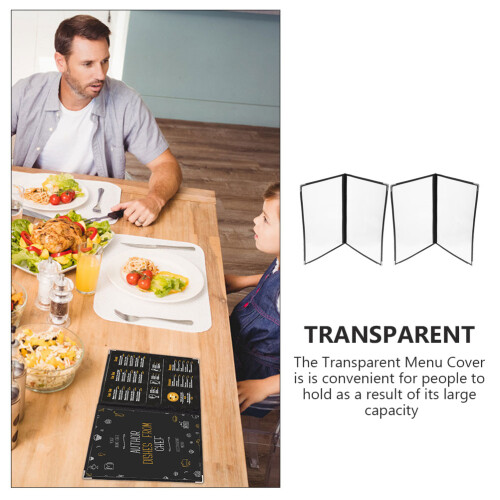4 stk. menu transparent mappe mapper beskyttende ringbind PVC opskrift 2