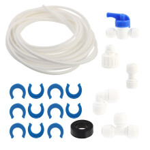 Kit idraulico per collegamento alla linea dell'acqua del frigorifero, connettore per frigorifero, raccordo per tubo flessibile in ABS per osmosi