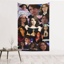 Měkká plyšová cestovní deka Tina Fey do ložnice, obývacího pokoje, gauče, kanceláře, dárek pro všechny věkové kategorie pro ženy,