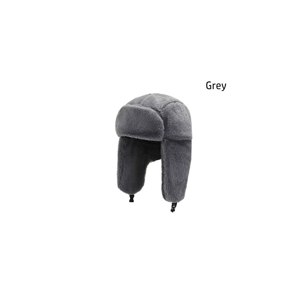 Bomber Hat With Thick Fur Earflaps, Windproof Bomber Hat, Ushanka, Russia, Soft And Warm Snow Hat For Men And Women No, Grey 9164030327627