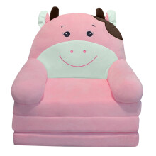 Asija 2-in-1 opvouwbare kinderbank met slaapfunctie, pluche cartoonfauteuil met rugleuning, geschikt voor gebruik in de woonkamer en slaapkamer.