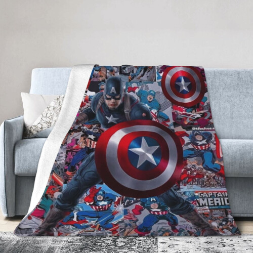 Κουβέρτα ξενοδοχείου Captain America, κουβέρτα Anime για κρεβάτι, κουβέρτα καναπέ,