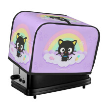 Chococat brødristerdæksel til 2 skiver, støvdæksel til brød og fingeraftryksbeskyttelse - polyester, låg til små køkkenapparater