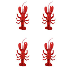 4 stuks grote kreeftmodellen van 12x5 inch voor decoratie, kunstmatige zeedieren