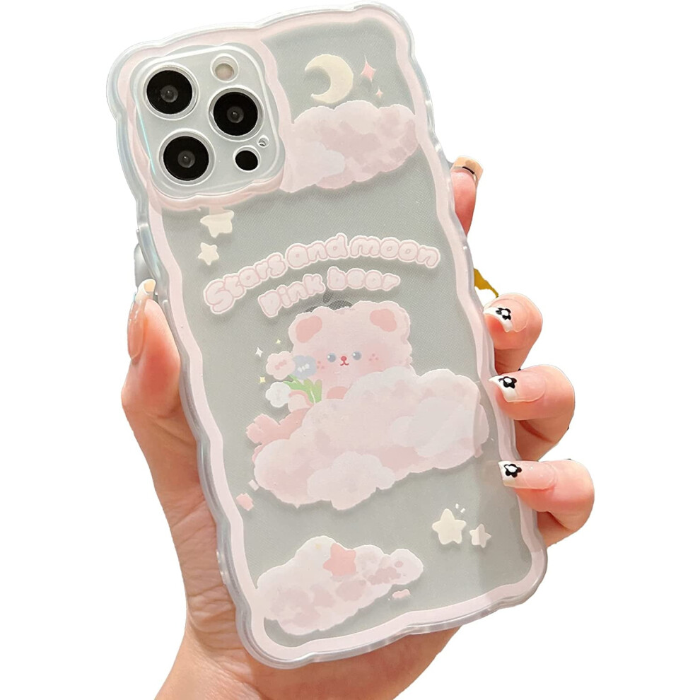 Cute Compatible With Iphone 14 Pro Case, Cartoon Floral Butterfly Design, Aesthetic Kawaii Soft Tpu Cover, Light Pink 9464372777969