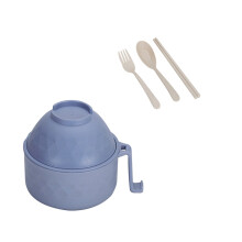Ramenkomset 4,9*6,3 inch met eetstokjes, lepels en vork, magnetronbestendige noedelkommen met handvatten, snelkookpan, ideaal voor studentenkamers.
