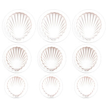 9PCS Ελατήριο με σχήμα κοχυλιού εμβόλου κοπής μπισκότων, εργαλεία κέικ για