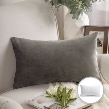 Decoratief sierkussen uit de Phantoscope Soft Silky Velvet-serie, 30 x 50 cm, donkergrijs, 1 stuk