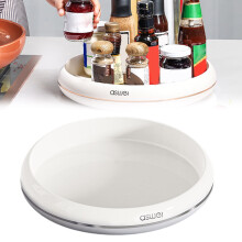 SUSUchens Rond Kruidenrek, 360 Draaibaar Organizer voor Keuken en Cosmetica - Zilver, Maat L, geschikt voor op het aanrecht.