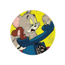 Tom und Jerry Animations-Mauspad, rutschfeste, runde Handauflage für Büro und Zuhause, Schreibtischunterlage