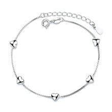 Sødt og elegant justerbart armbånd til kvinder med lys glans, matchende kærlighedshjertekædesmykker, perfekt gave til kæresten - kompatibel med