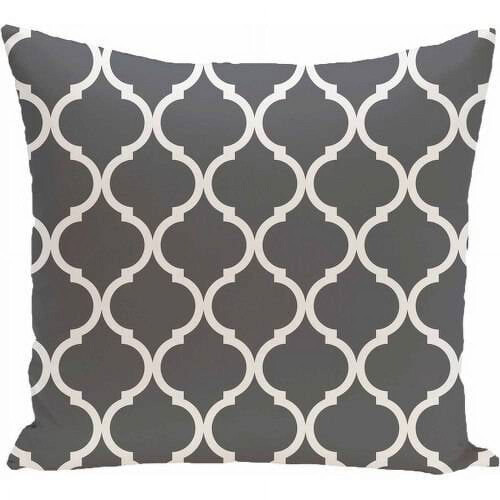 Simply Daisy Geometric Print Decorative Pillow, 16" x 16", Grey