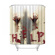 71 Inch x 71 Inch Halloween Shower Curtain, Help Me with Bloody Hands for Halloween Decorations Theme Decor Props Bathroom