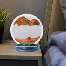Kiplyki Nové magnetické bezdrátové nabíjecí RGB noční světlo s tekutým pískem, ambientní stolní lampa do obývacího pokoje (10 ml)