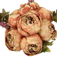 Visland Kunstbloemen Zijde Plastic Nep Pioenroos Vintage Pioenrozen Boeket DIY Krans voor Thuis Bruiloft Tafeldecoratie