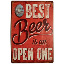 Bedste øl Vintage sjov boligindretning blikskilt Retro metal bar pub plakat 8x12