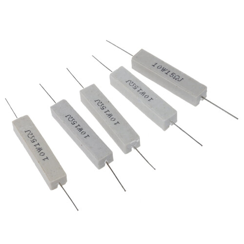 5 τεμάχια 10W Watt 15ohm 5% συρματόσχοινο κεραμικό τσιμεντένιο αντιστάτη 2