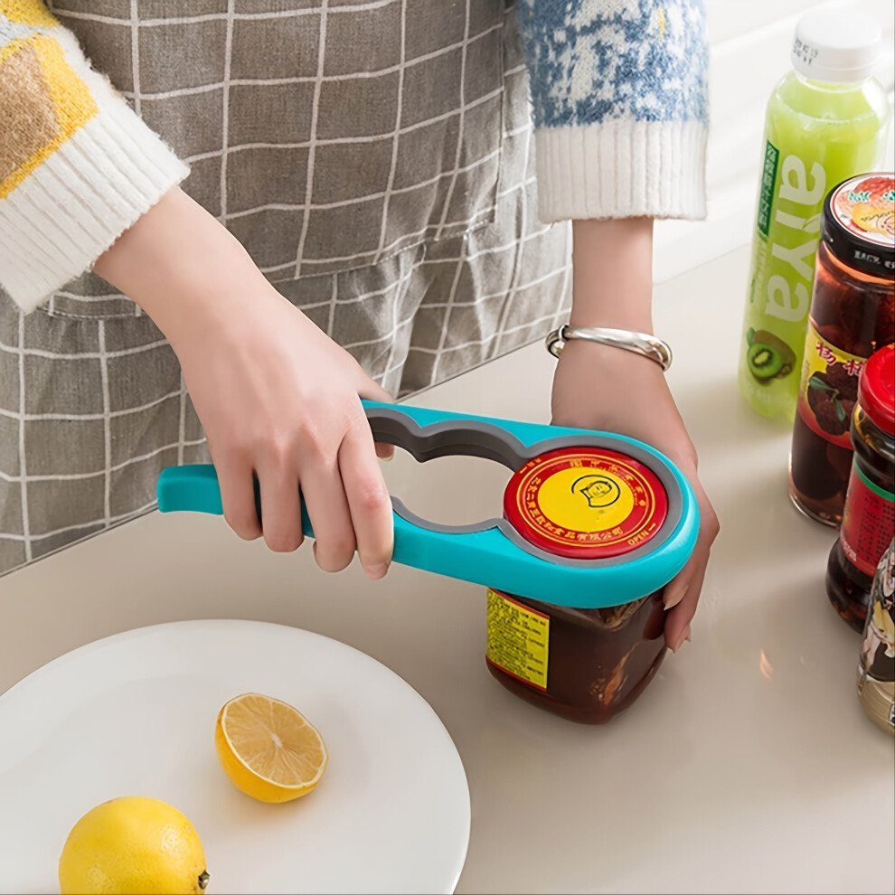 1pc 4-in-1 Jar Opener compatible with lids, can, bottle - for arthritic hands, seniors, weak grip. 9.06x3.74in