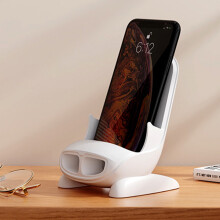 Draadloze autolader, draagbare mini-houder met luidspreker, compatibel met alle telefoons - laadstation en standaard