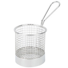 Heaveant Food Basket, Stainless Steel Round Dessert Fries Chip Basket Fruit Food Container Holder Kitchen Tool