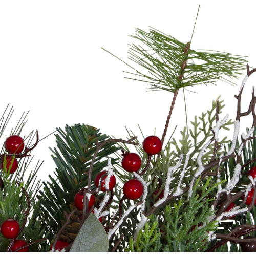 Künstlicher Weihnachtskranz mit Karomuster und Beeren – 61 cm – unbeleuchtet 2