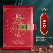 Dagboek met slot voor mannen, vintage dagboek met slot, navulbaar leren dagboek met slot voor volwassenen, B6Lock Journal