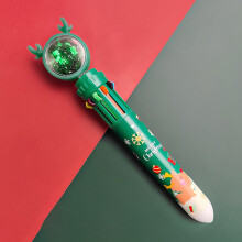 Weihnachtskugelschreiber, Druckknopf, 10 Farben, Multifunktionsmarker, 1 ml, Schul- und Bürobedarf