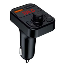 Kabelloser FM-Transmitter mit Bluetooth und Kfz-Ladegerät, schwarz