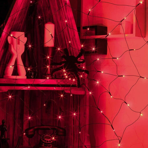 Πορτοκαλί φώτα LED για Halloween με αράχνη, 11,8ft2Modes, εσωτερική διακόσμηση εξωτερικού 1