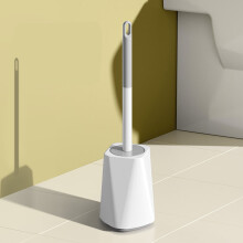 Escova de vaso sanitário com suporte, cerdas resistentes e base pesada, ideal para decoração de banheiro, presente de Natal e uso doméstico.