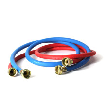 Thrifco Plumbing4402745 Wasmachine versterkte rubberen slangenset 1,5 meter warm (rood) / koud (blauw) met 3/4 inch GHT-aansluitingen aan beide