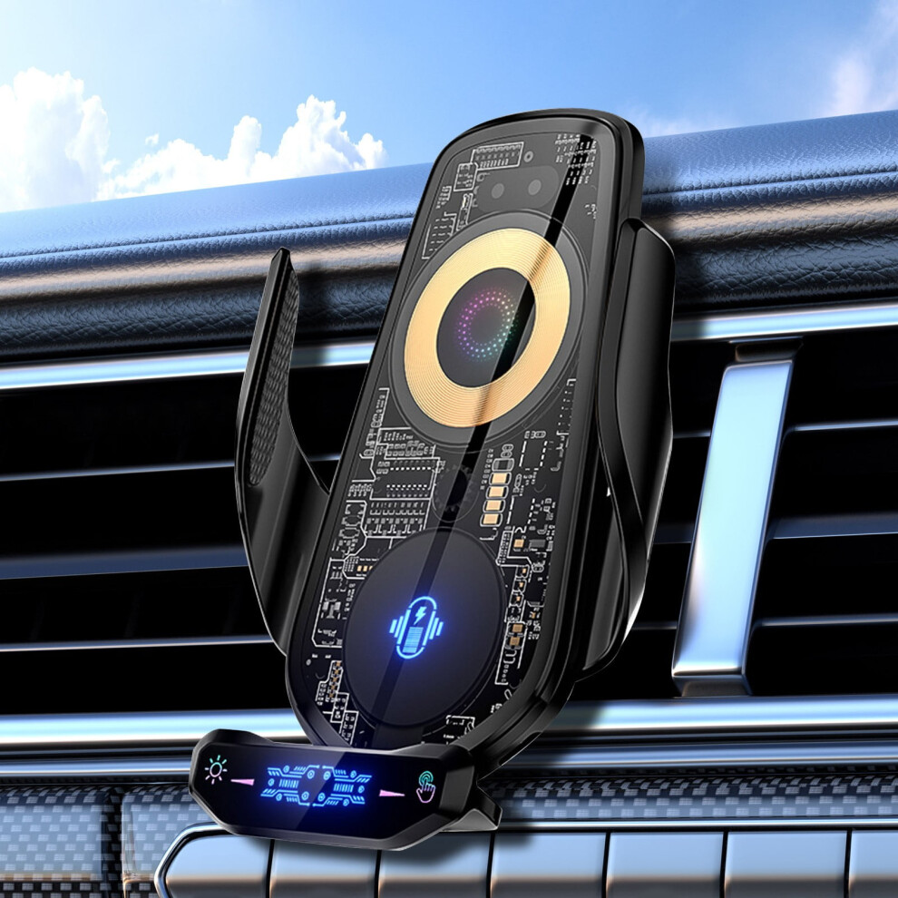 Quinlirra 15W Transparent Car Wireless Charger Car Navigation 360 Degree Rotation Automatic Sensing Car Wireless Charger Deals Of The Day Clearance 9464372906246
