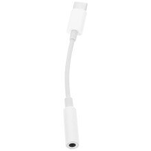 Adapter typu C do gniazda słuchawkowego 3,5 mm, kabel USB do ładowania słuchawek, TPE, biały