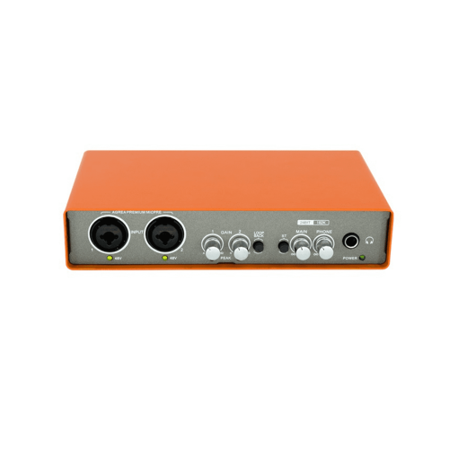 -02Audio Interface Lydkort Elektrisk Guitar Liveoptagelse Professionelt Lydkort til Studie, Sang Lydmixer 2