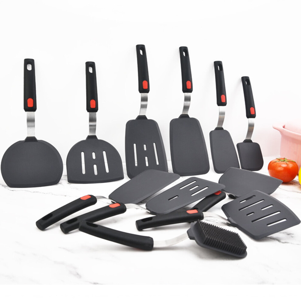Silicone Spatula Turner, Heat Resistant & BPA Free, Soft Handle Cooking Utensils Compatible with Nonstick Cookware, Ideal for Flipping Fish, Egg