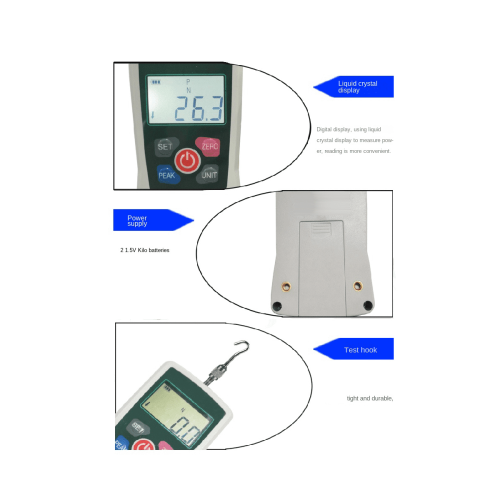 Small Digital Push Pull Force Gauge Portable Dynamometer Gauge -2-500N Pull Tester Kilogram Pull Tester 2
