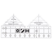 90 Degree Double Strip Quilt Ruler, 10 Inch Acrylic Quilting Triangle Rulers, Non-Slip Rulers and Templates