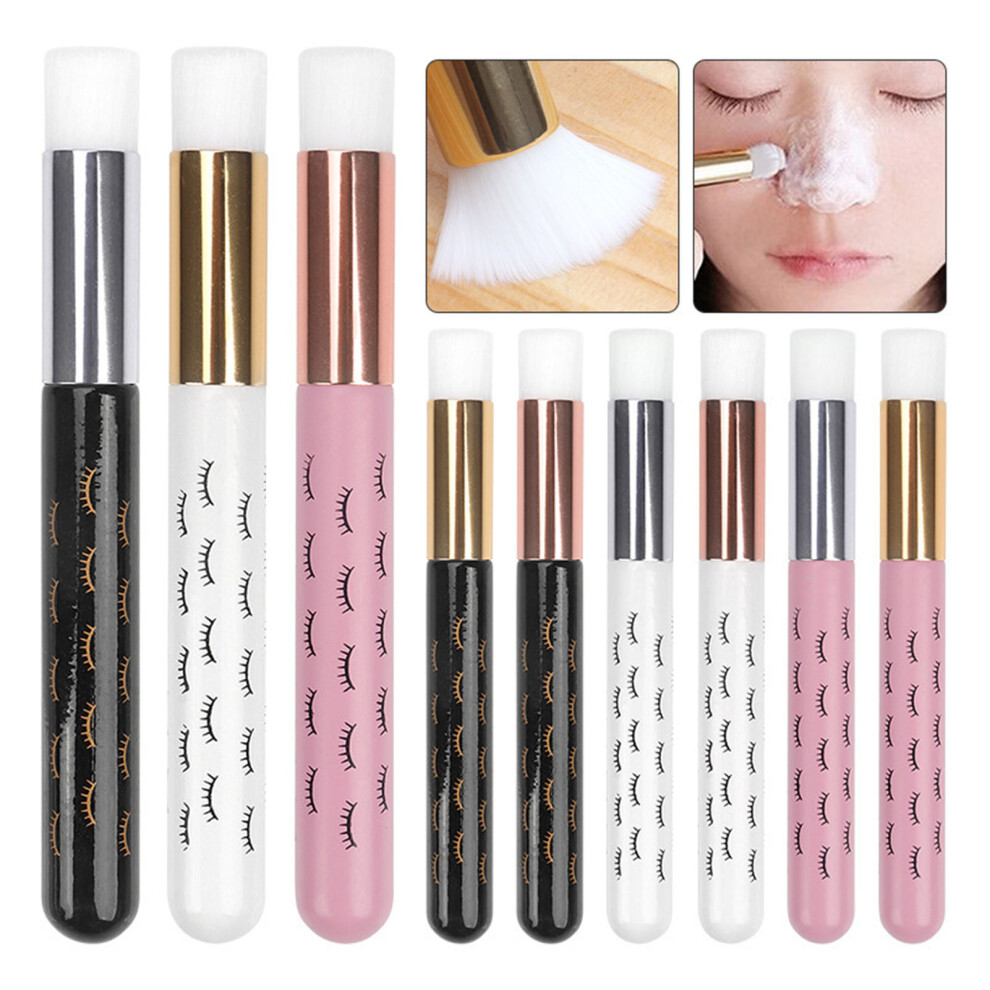 Hesroicy Print Design Nasal Brush with Soft, No-Shedding Fibers & Wooden Handle - Easy to Use, Multipurpose Beauty Tool for Women