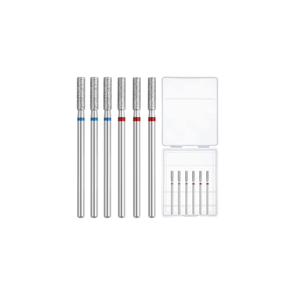 Nail Drill Bits Set for Precise Cuticle Removal, Barrel Shape, 3/32 Inch Shank, Dual Grit, with Storage Case