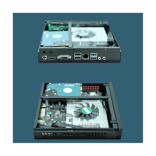 DX01 Thin Mini ITX Desktop Computer Chassis Half Height Computer Case 2