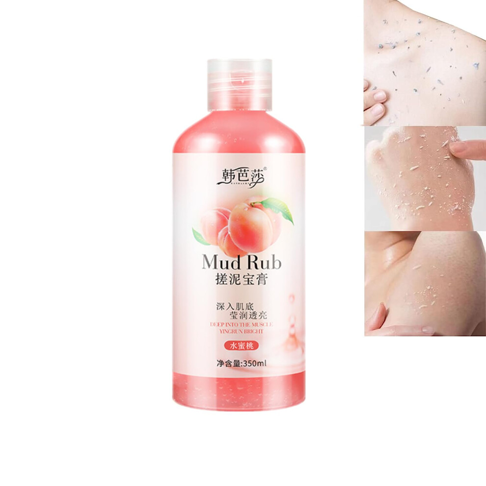 Peach Scented Mud Body Scrub Exfoliating Gel 350ML for Gentle Deep Cleansing Spa Experience