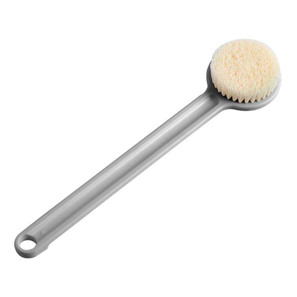 Back Scrubber Long Handle for Shower with Ergonomic Grip, Deep Exfoliating Back Brush Grey