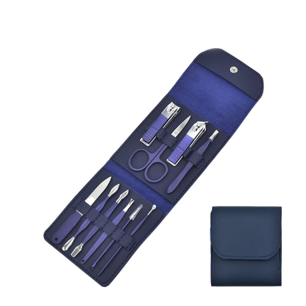 Professional Stainless Steel Manicure Pedicure Set with Case, 10 Piece Nail Care Kit