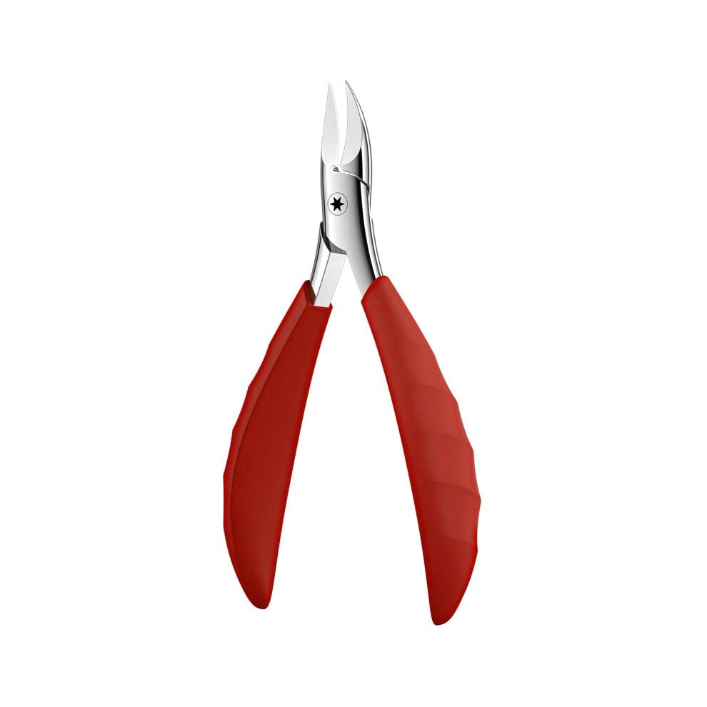 Red Professional Stainless Steel Ingrown Toenail Clipper Pedicure Nipper For Thick Nails