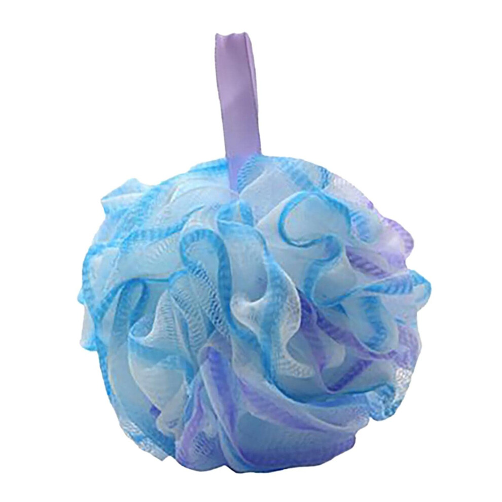 Violet Bath Sponge Shower Loofah Pouf for Gentle Exfoliation and Rich Lather, Travel Size
