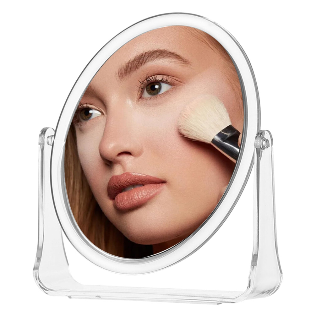 Makeup Mirror 7X Magnifying Double Sided Round with Stand, 360 Swivel,  Standing for Vanity