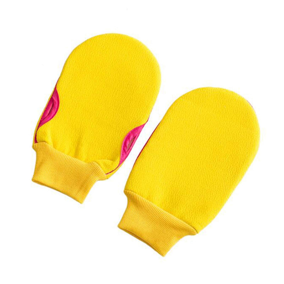 Yellow Exfoliating Bath Glove For Gentle Facial And Body Scrub Hammam Shower Mitt