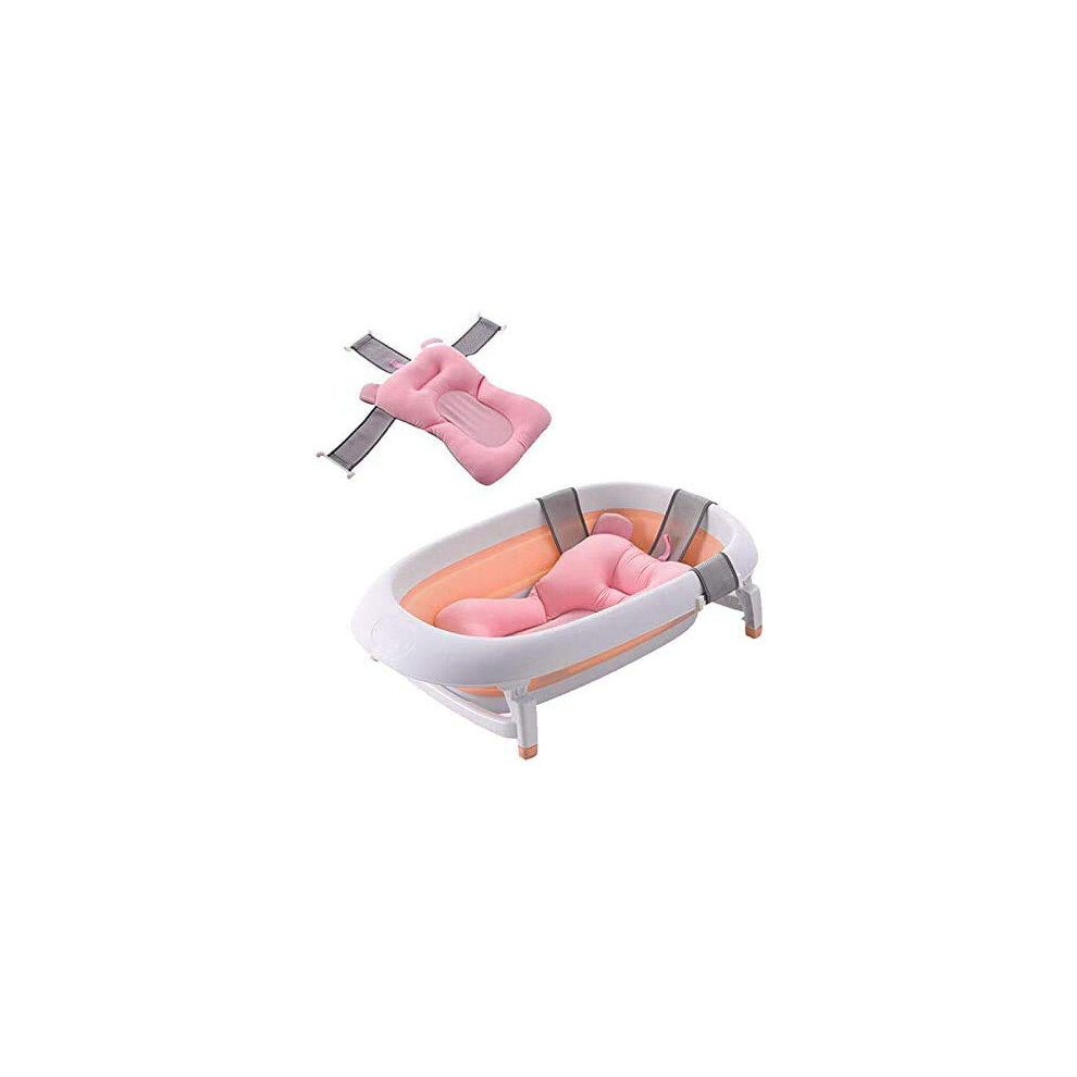 Baby Bath Pillow With Nonslip Cushion, Soft Infant Bath Mat For 012 Months, Pink