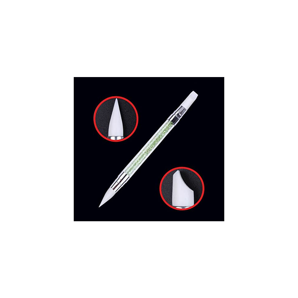 DualEnded Silicone Nail Art Sculpture Pen for 3D Carving and DIY Glitter Powder Designs